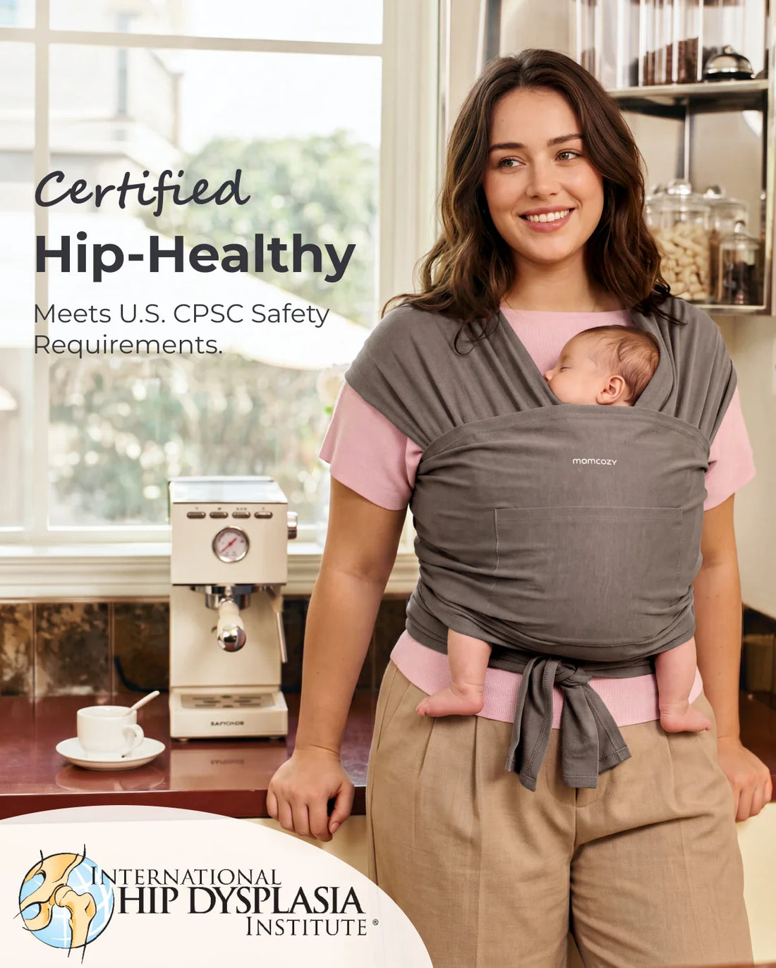 Momcozy Easy to Wear Hands Free Baby Wrap Carrier - Deep Grey - image 78