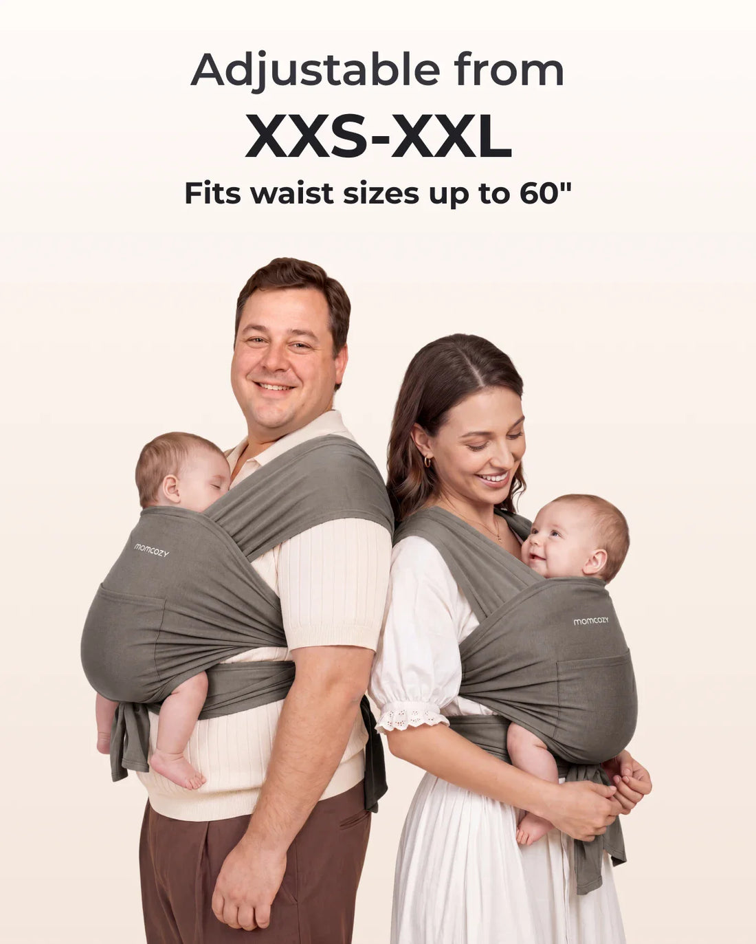 Momcozy Easy to Wear Hands Free Baby Wrap Carrier - Deep Grey - image 79