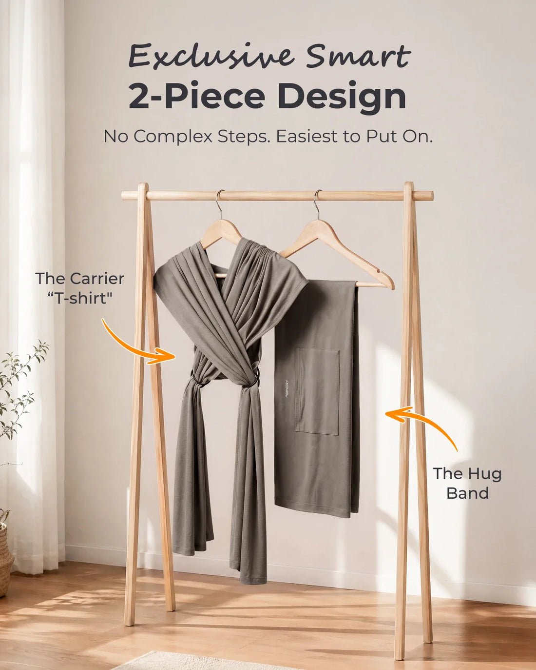 Momcozy Easy to Wear Hands Free Baby Wrap Carrier - Deep Grey - image 80