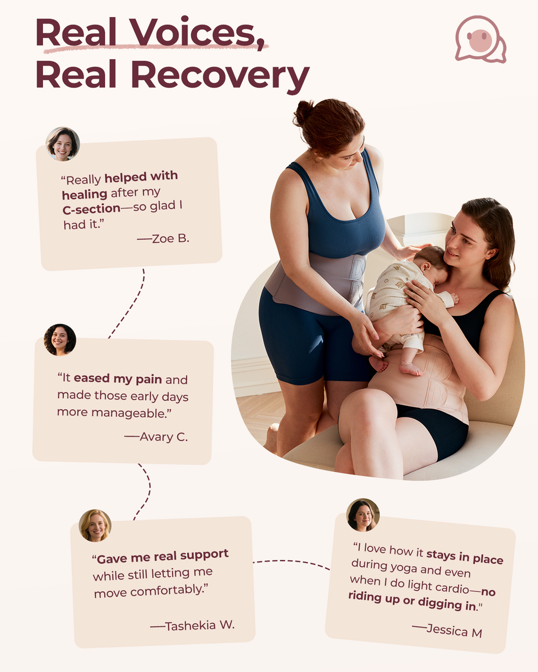 Momcozy Ergowrap™ Postpartum Belly Wrap - Postpartum Belly Band - Oyster Pink - image 24
