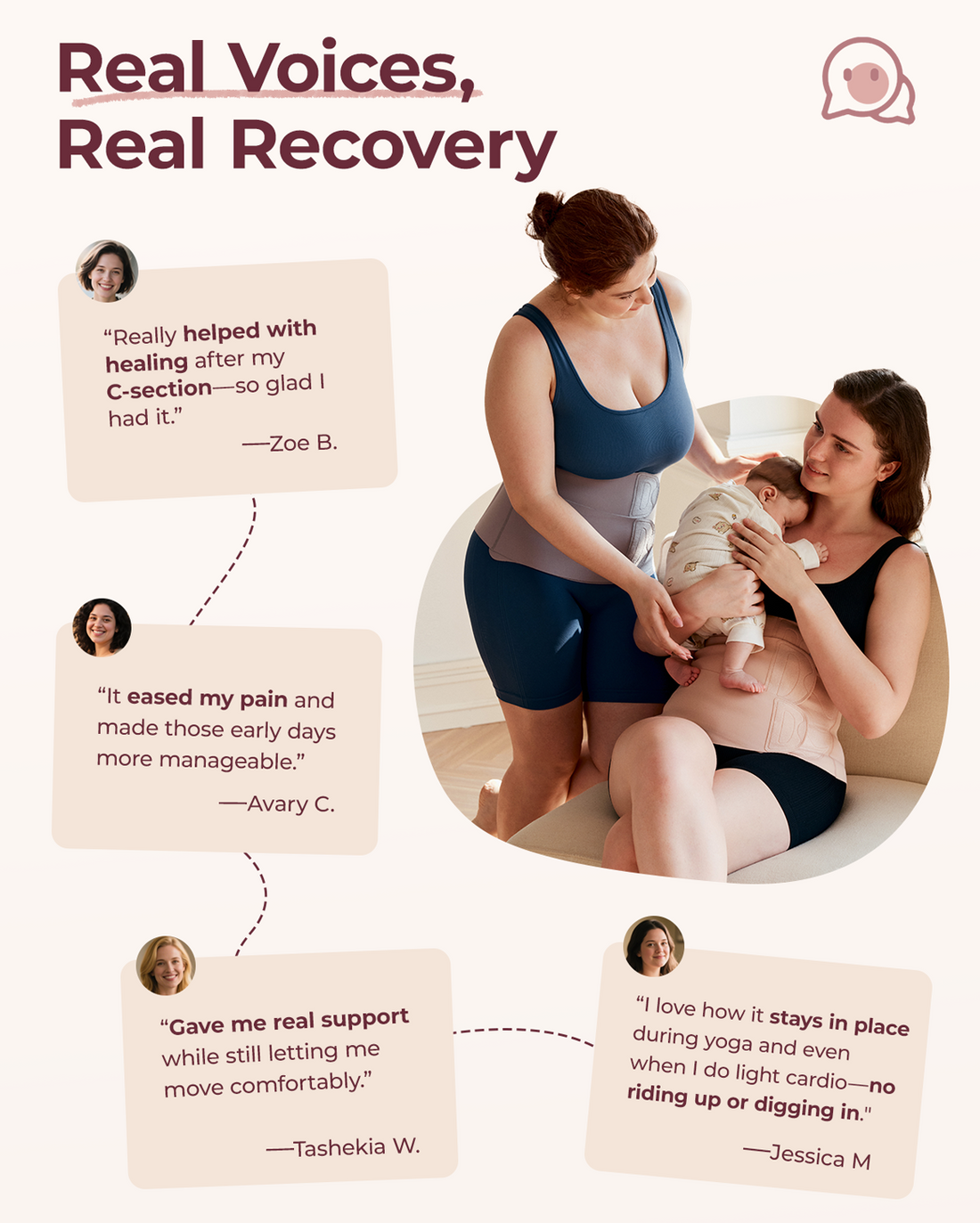 Momcozy Ergowrap™ Postpartum Belly Wrap - Postpartum Belly Band - Oyster Pink - image 37
