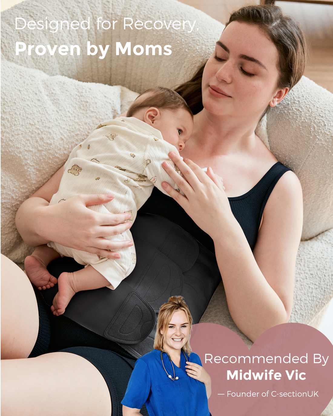 Momcozy Ergowrap™ Postpartum Belly Wrap - Postpartum Belly Band - Oyster Pink - image 52