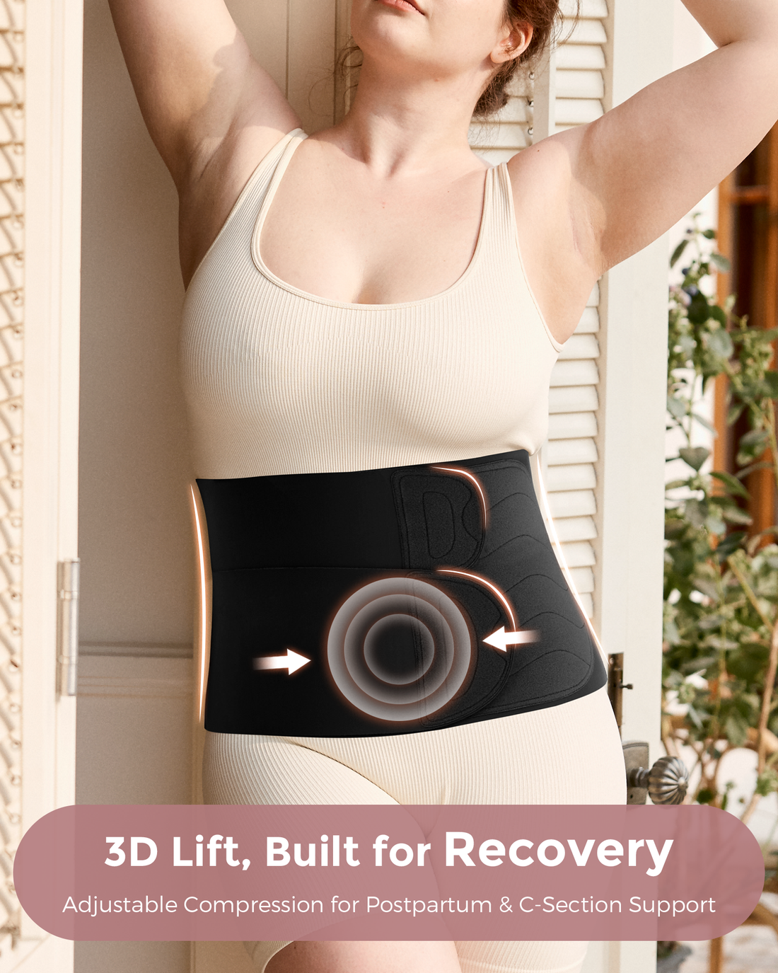 Momcozy Ergowrap™ Postpartum Belly Wrap - Postpartum Belly Band - Oyster Pink - image 55