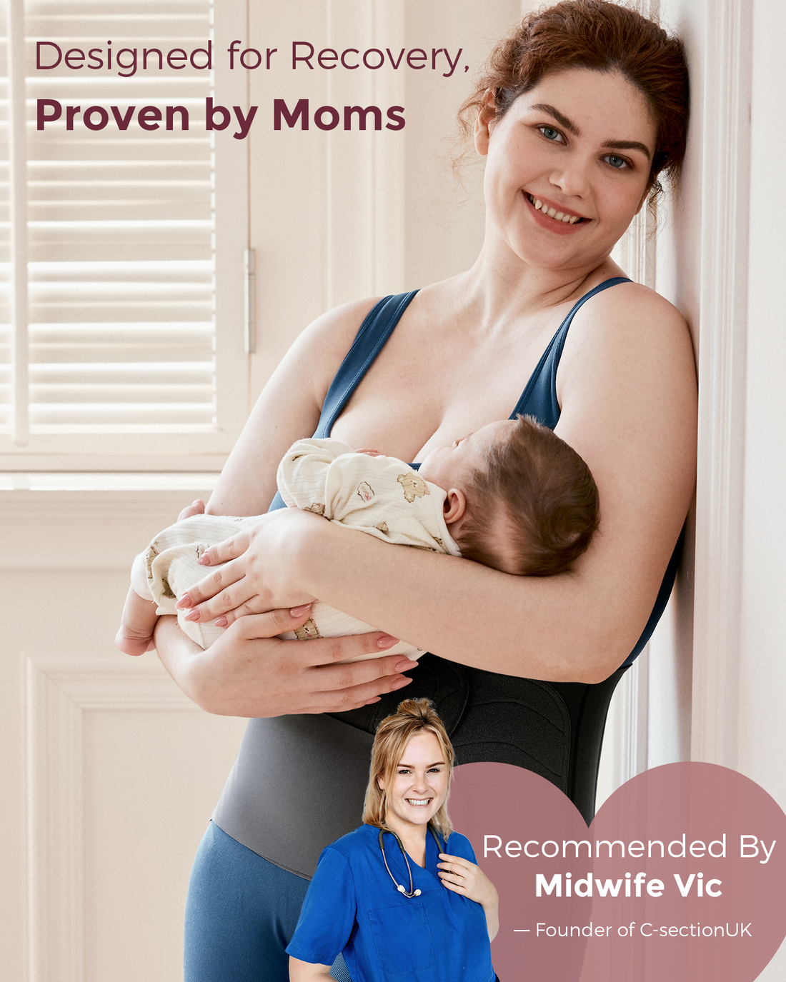 Momcozy Ergowrap™ Postpartum Belly Wrap - Postpartum Belly Band - Oyster Pink - image 59