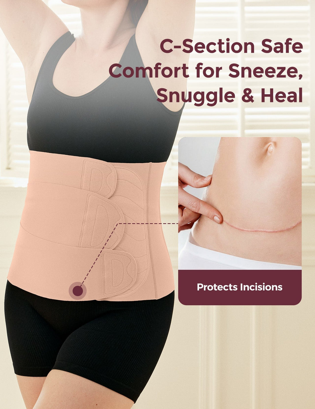 Momcozy Ergowrap™ Postpartum Belly Wrap - Postpartum Belly Band - Oyster Pink - image 65