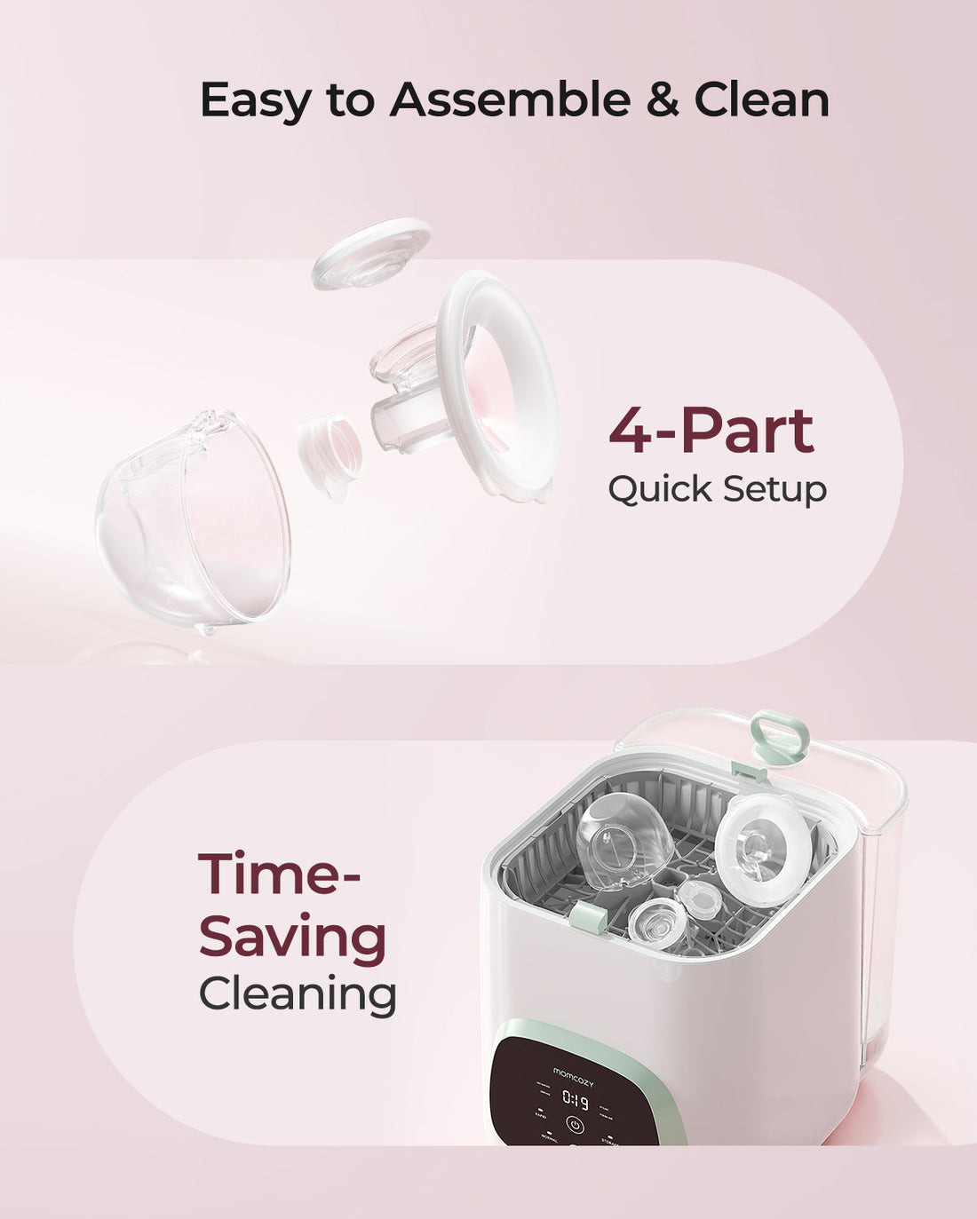 Momcozy Hands-Free Breast Pump White - S12 Pro Quick - image 4