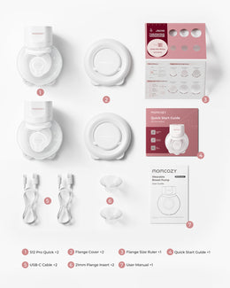 Momcozy Hands-Free Breast Pump White - S12 Pro Quick
