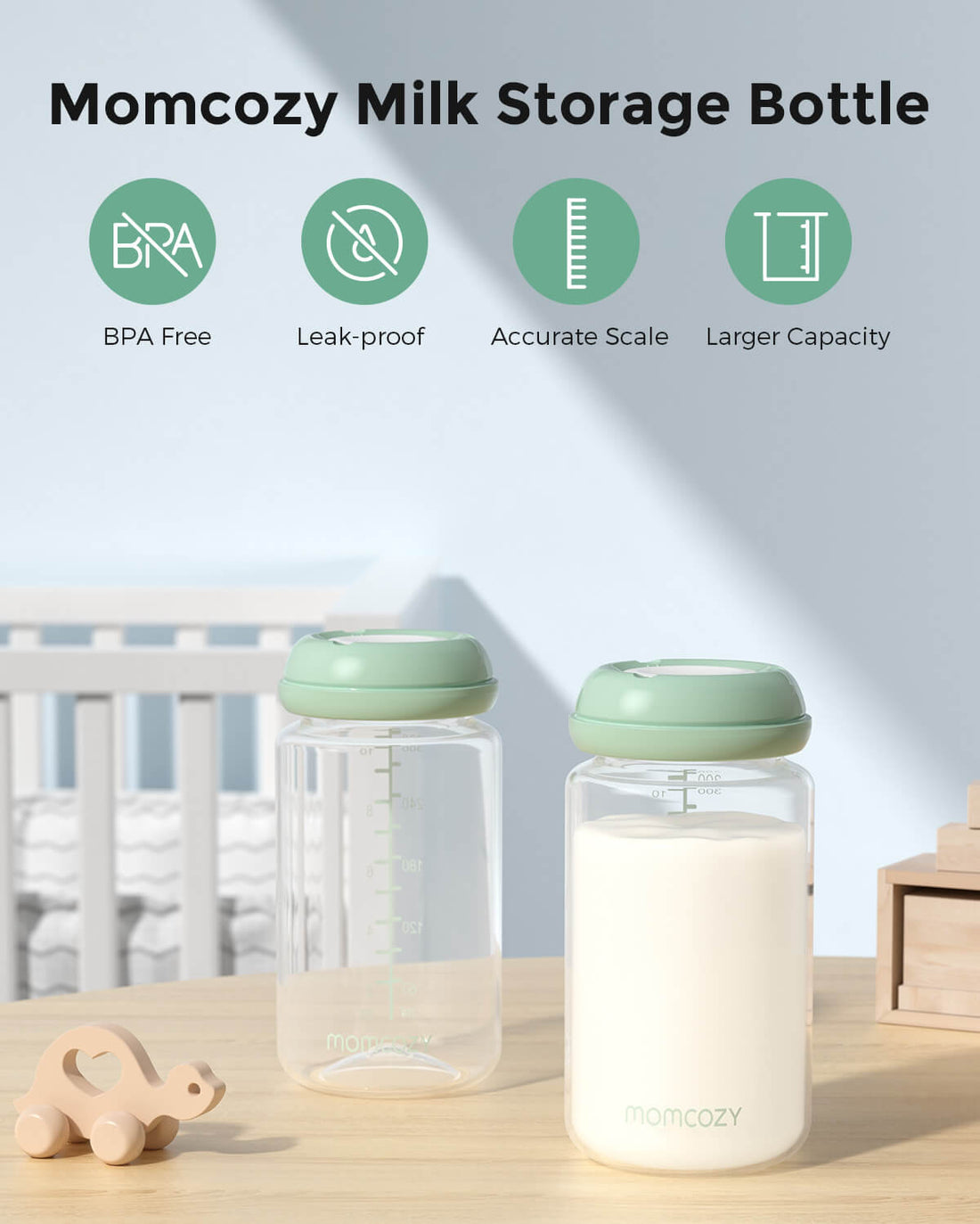 Momcozy Natural Baby Bottle Compatible with Momcozy Cooler - 4pc - image 2