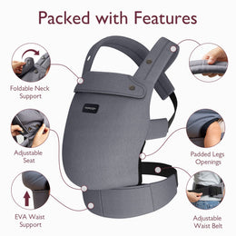 Momcozy PureHug Baby Carrier - Ergonomic Cozy & Lightweight - Black
