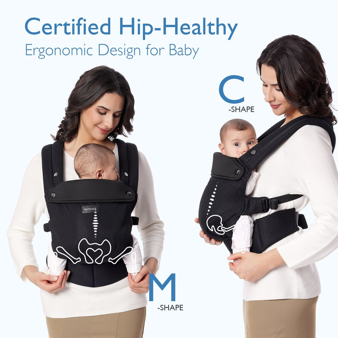Momcozy PureHug Baby Carrier - Ergonomic Cozy & Lightweight - Black - image 34