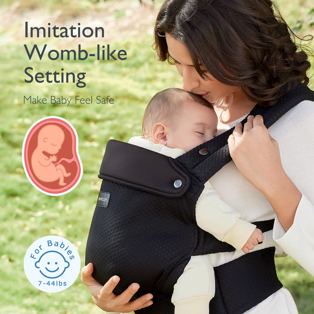 Momcozy PureHug Baby Carrier - Ergonomic Cozy & Lightweight - Black - image 35