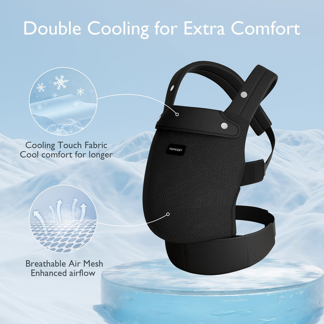 Momcozy PureHug Baby Carrier - Ergonomic Cozy & Lightweight - Black - image 36