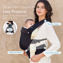 Momcozy PureHug Baby Carrier - Ergonomic Cozy & Lightweight - Black