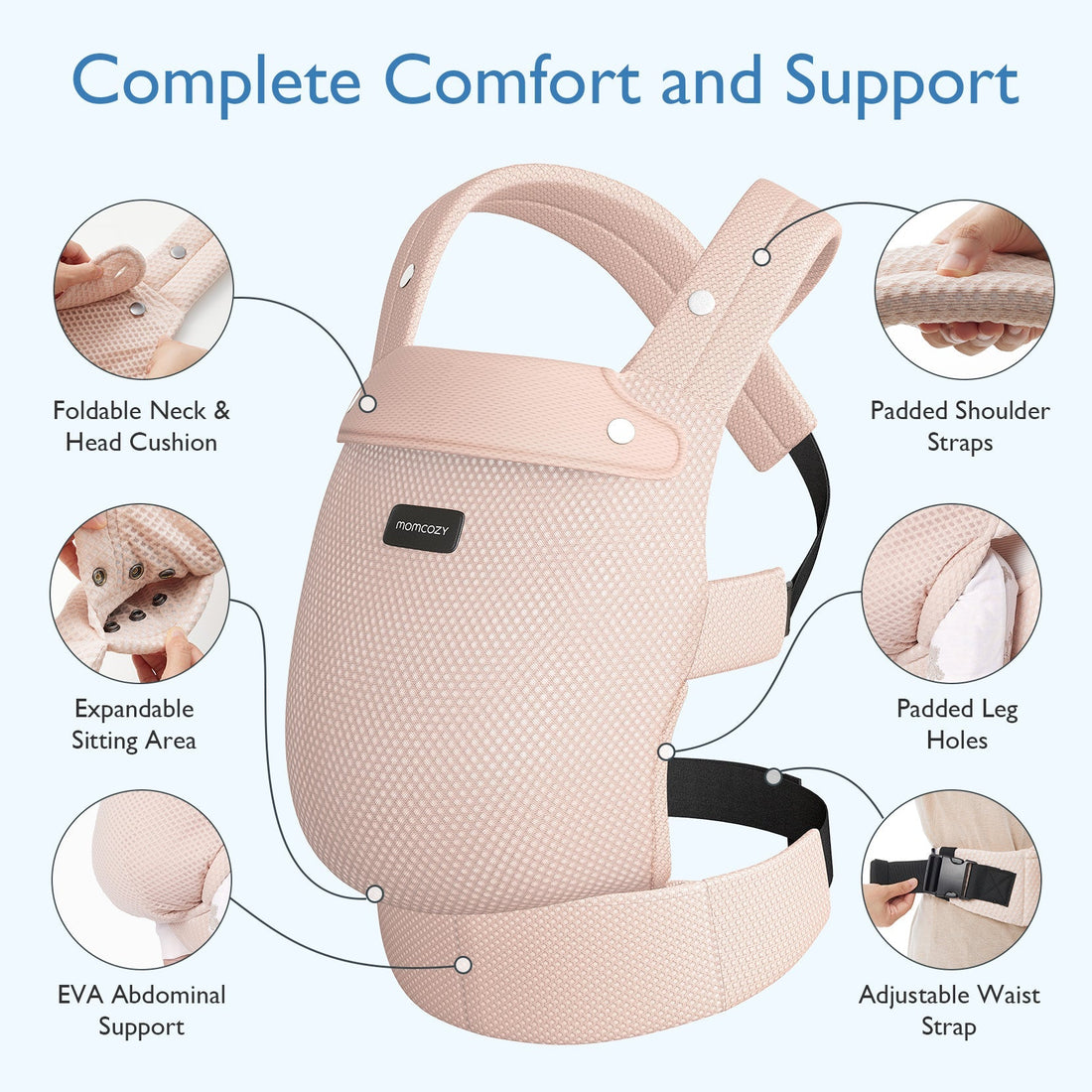 Momcozy PureHug Baby Carrier - Ergonomic Cozy & Lightweight - Black - image 43