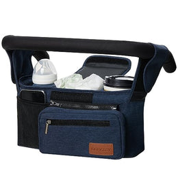 Momcozy Stroller Organizer - All-in-One Cup Holder & Pet Strollers - Black