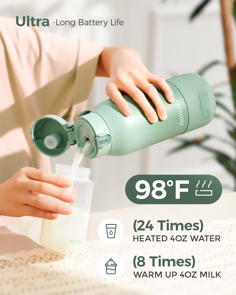 Momcozy Superfast Portable Breast Milk & Water Warmer for Travel - Green - image 4