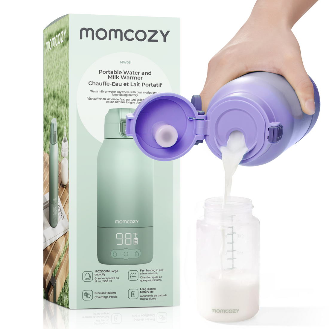 Momcozy Superfast Portable Breast Milk & Water Warmer for Travel - Green - image 13