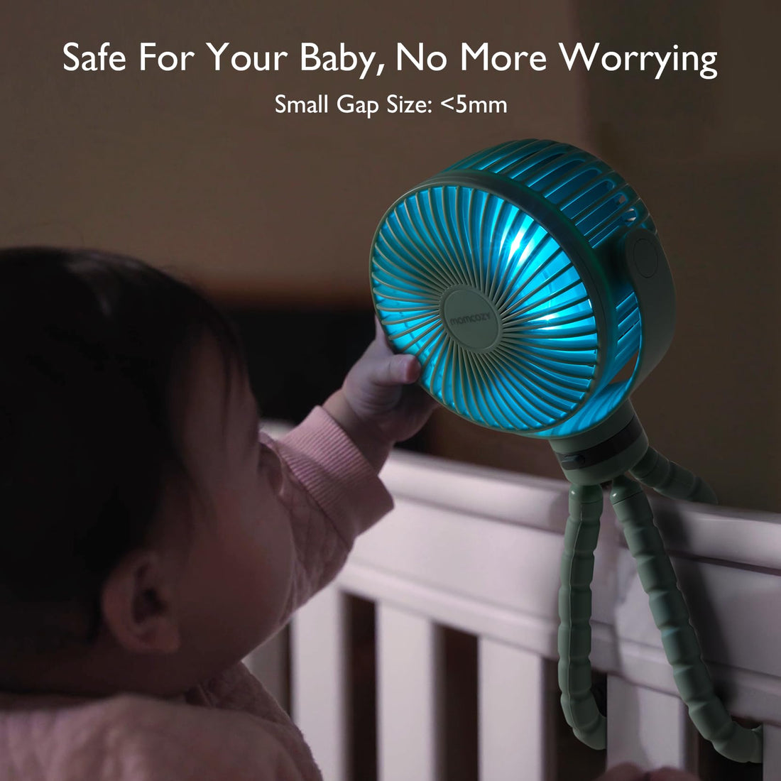 Momcozy USB Rechargeable Handheld Cooling Fan for Travel - Black - image 2