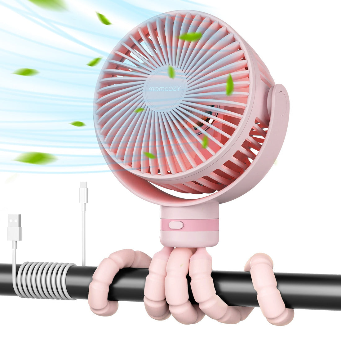 Momcozy USB Rechargeable Handheld Cooling Fan for Travel - Black - image 9