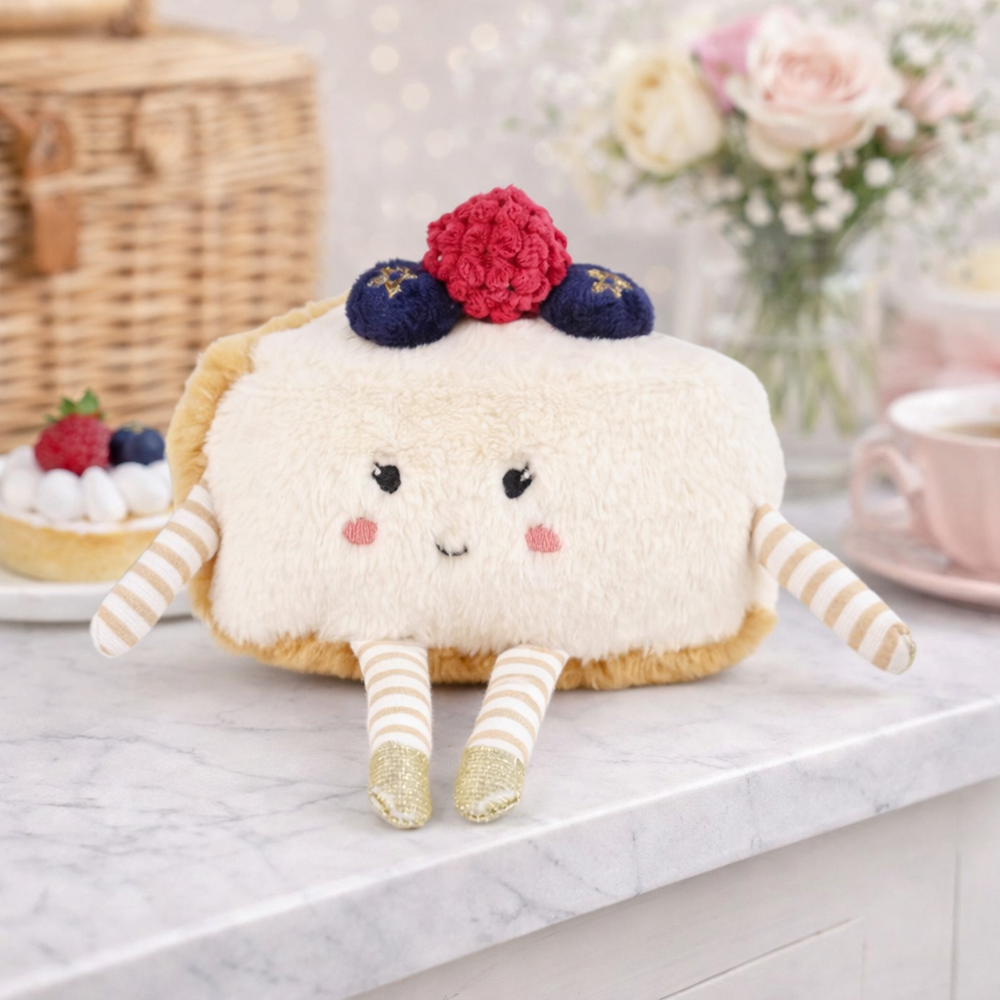 MON AMI Mon Ami Foodie Friends Berry Cheesecake Slice plush with striped limbs and embroidered facial details img 3/3