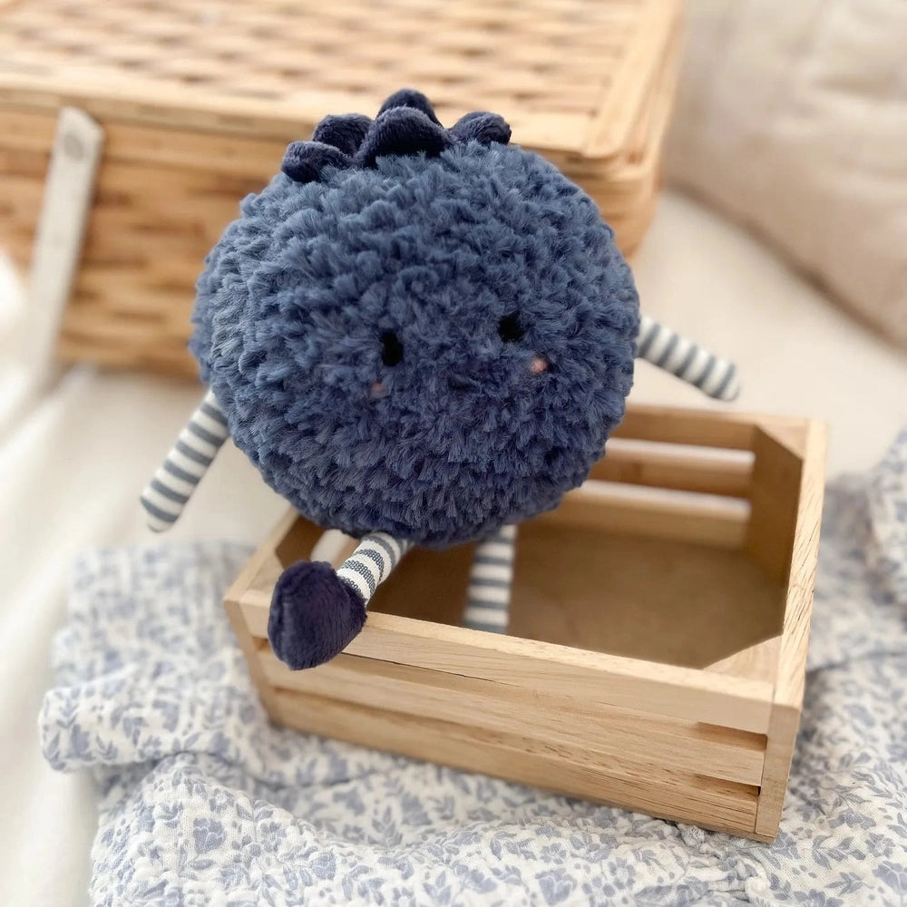 MON AMI Mon Ami Foodie Friends Blueberry - Blue crocheted plush with striped legs and crown tuft img 4/4
