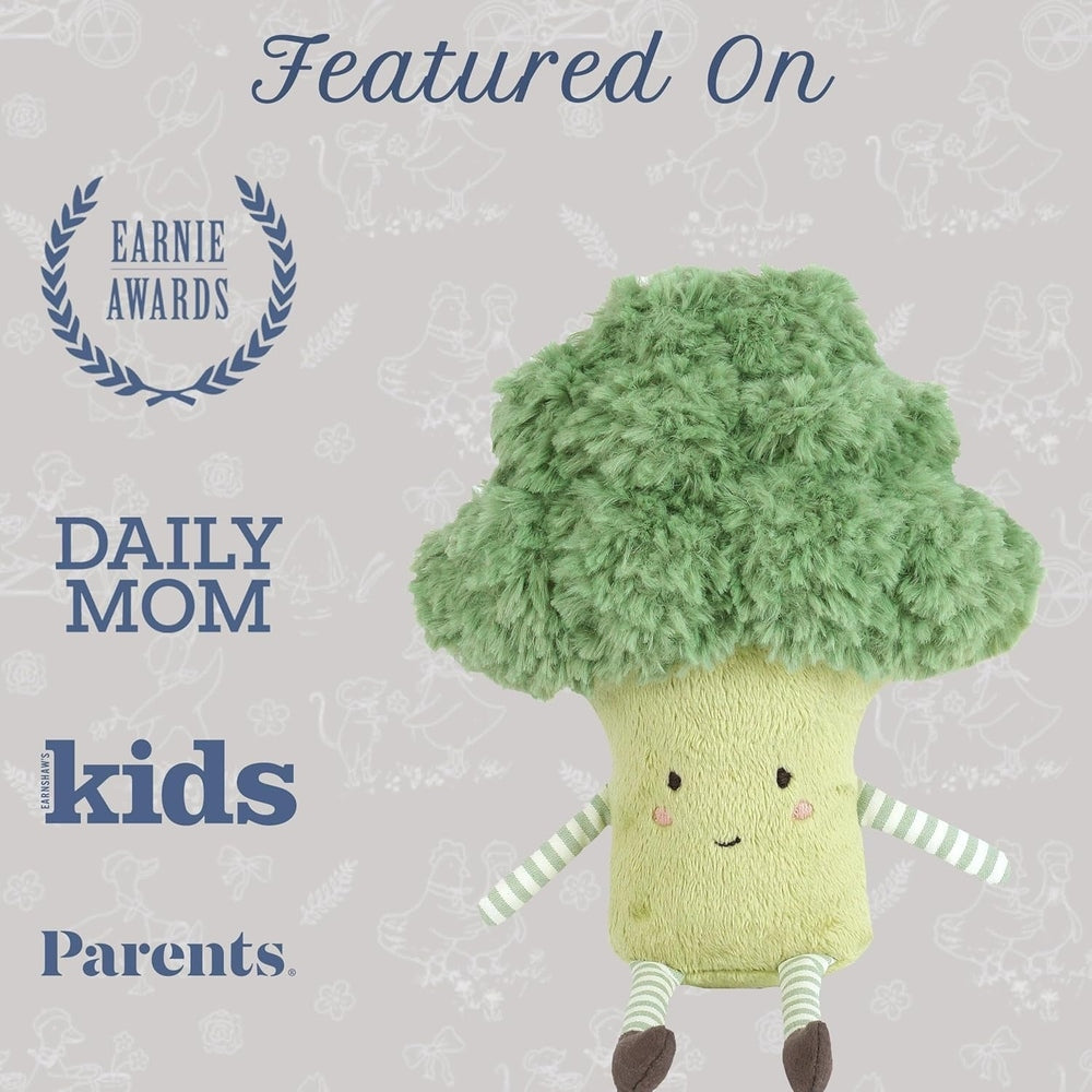 MON AMI Mon Ami Foodie Friends Bro Broccoli fuzzy plush with striped limbs, brown shoes, embroidered face img 3/5