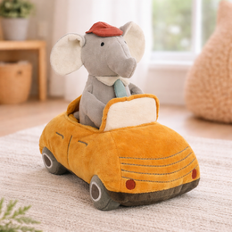 Mon Ami Elephant And Car - Yellow