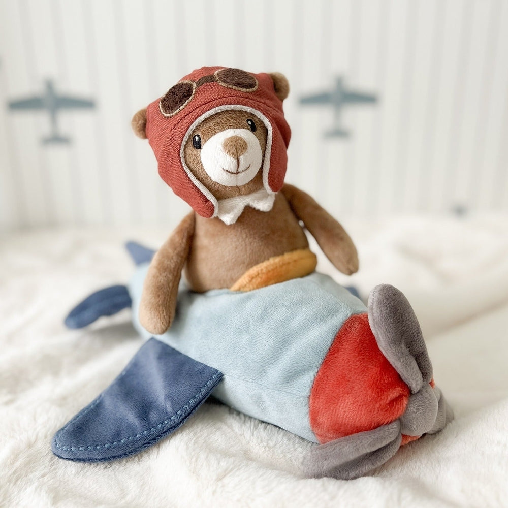 Mon Ami Pilot Bear And Plane - Blue, product view 2