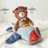Mon Ami Pilot Bear And Plane - Blue