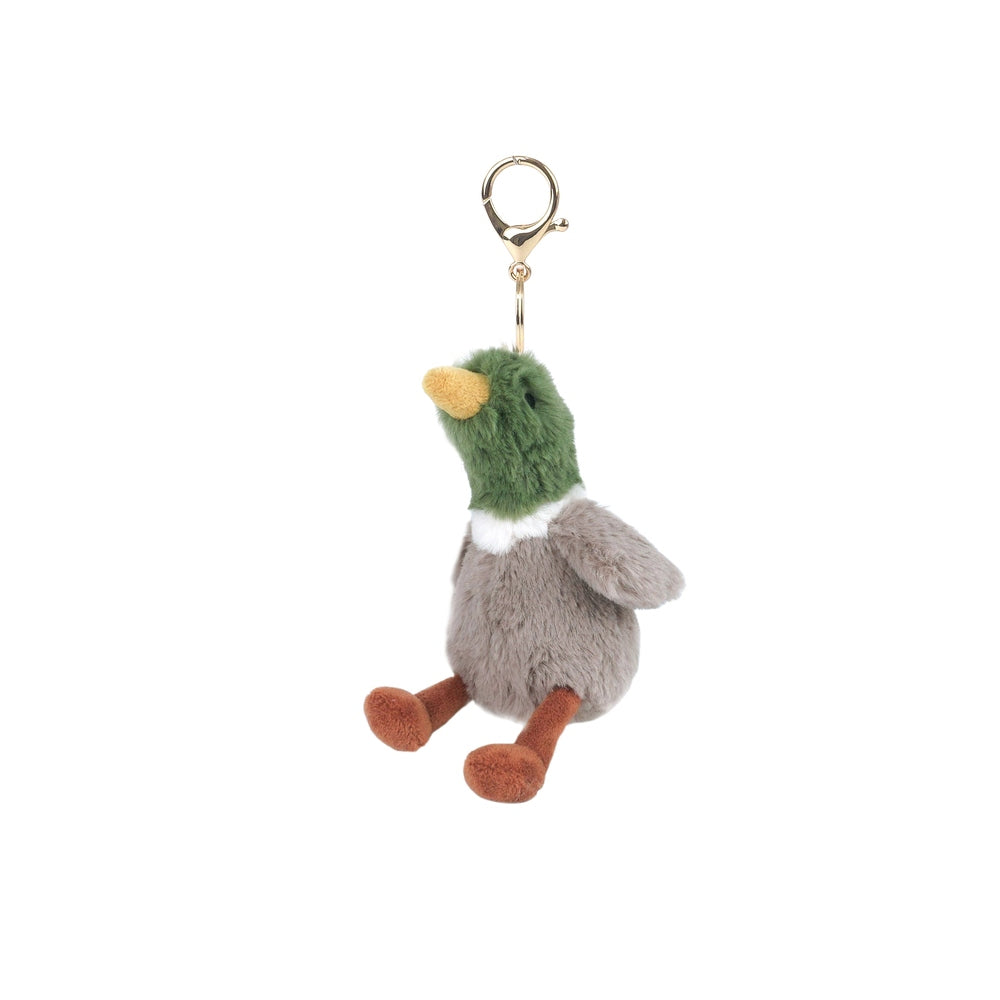 MON AMI Mon Ami Countryside River Mallard Duck Bag Charm plush keychain with gold lobster clasp and white collar band img 1/2