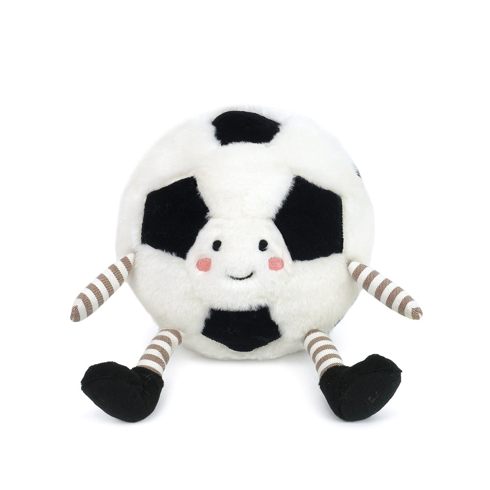 MON AMI Mon Ami Sports Sergio Soccer Player plush with embroidered face and striped limbs with heart feet img 1/2