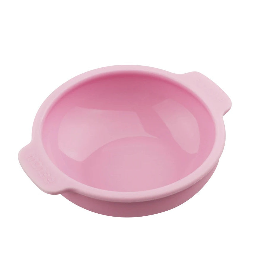 Monee Kid Bowl 300 ml pink silicone with side handles, easy-grip baby feeding bowl