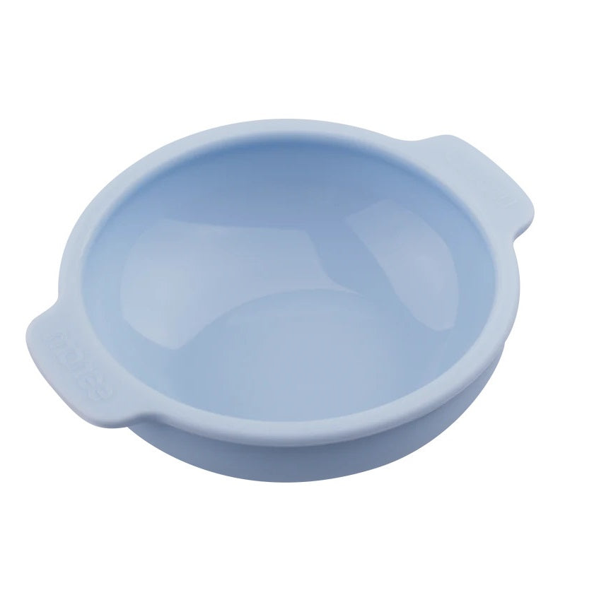 Monee Kid Bowl 300 ml in light blue with ergonomic side handles for easy feeding.
