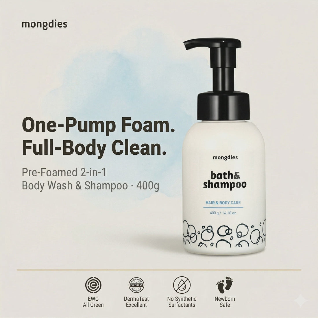 Mongdies Foaming Bath & Shampoo 400g product overview