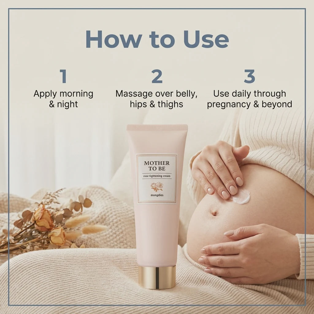 How to use Mongdies Mother To Be Rose Tightening Cream