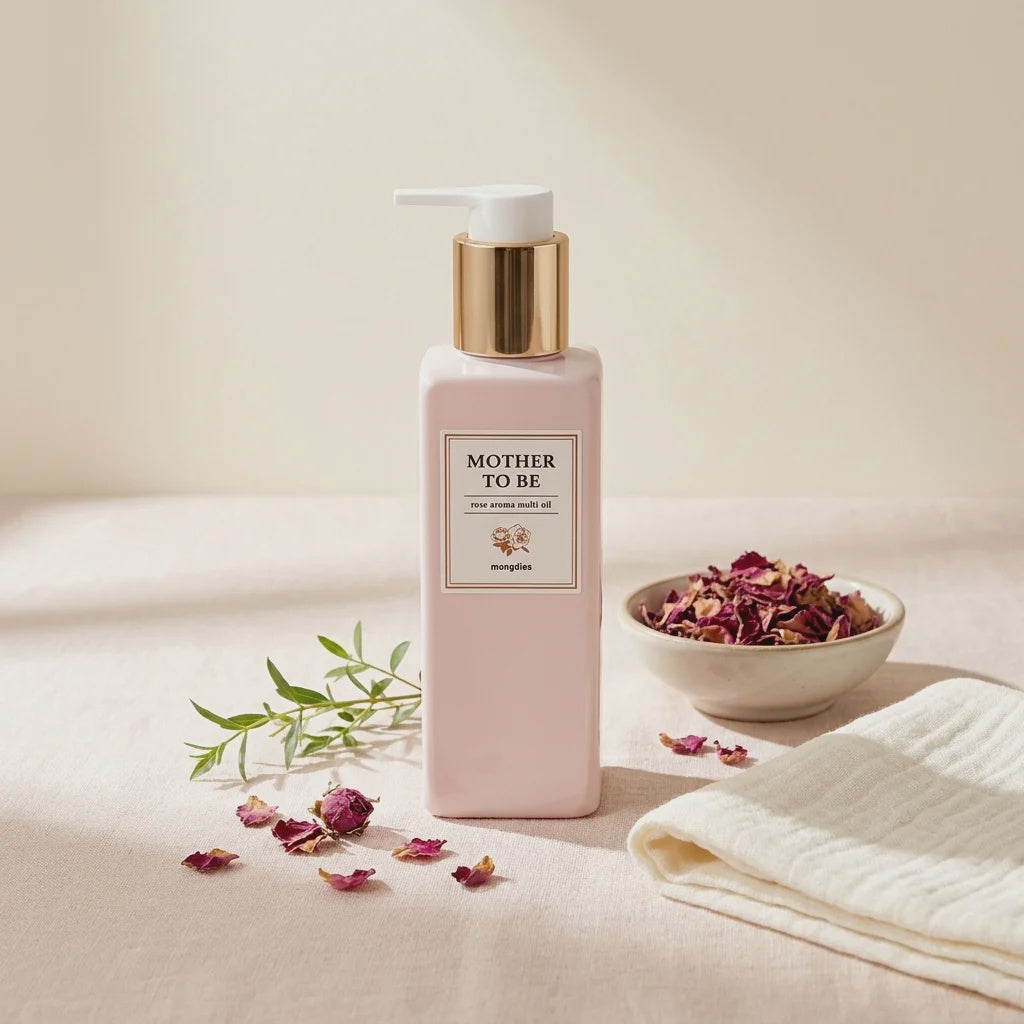Mongdies Mother To Be Rose Aroma Multi Oil 200ml with rose botanicals