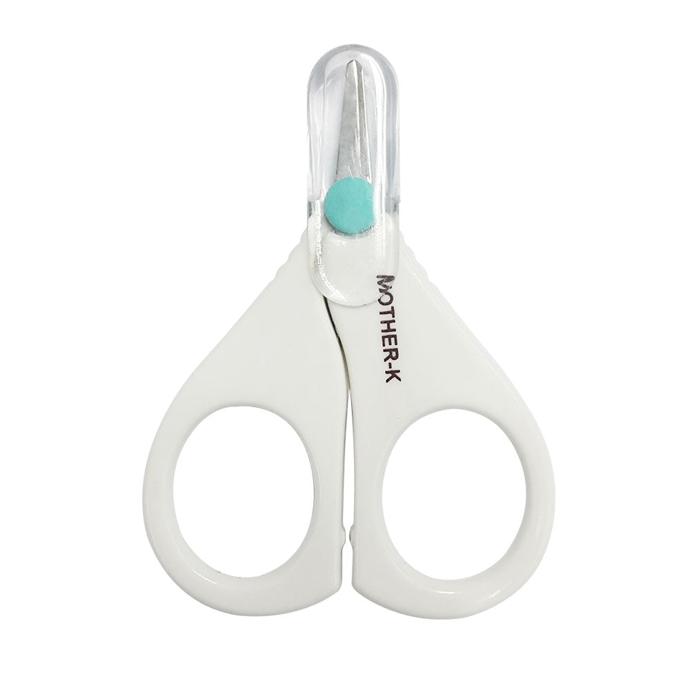 Mother-K baby nail care set (4 sets): white scissors and clipper with turquoise accents