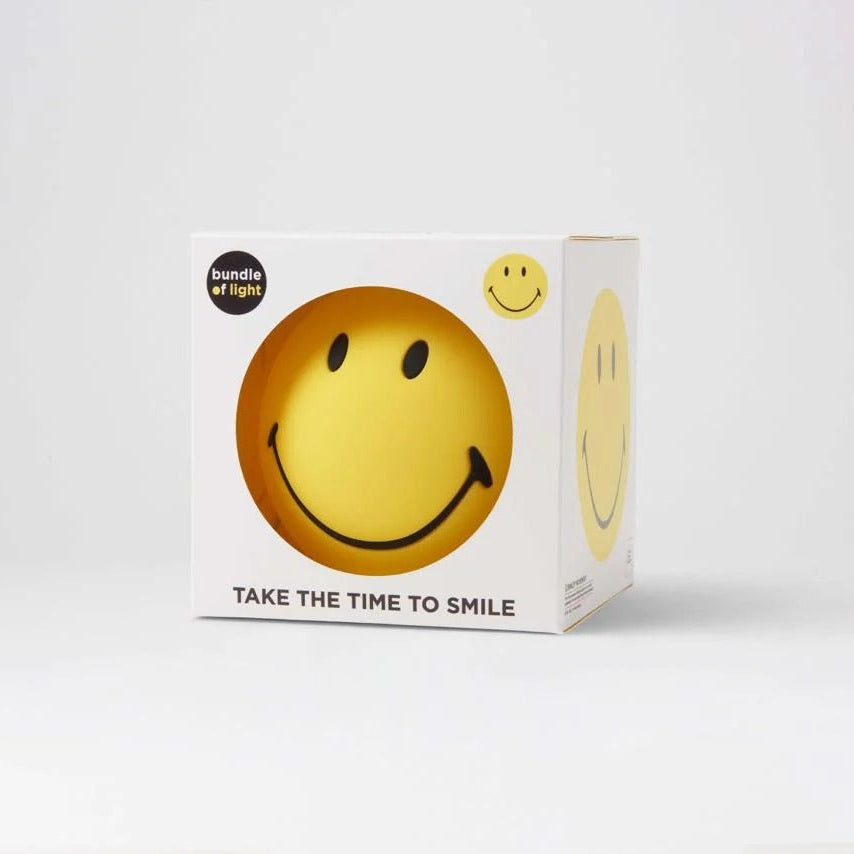 Mr Maria Bundle of Light Smiley box with a large yellow smiley face novelty sign