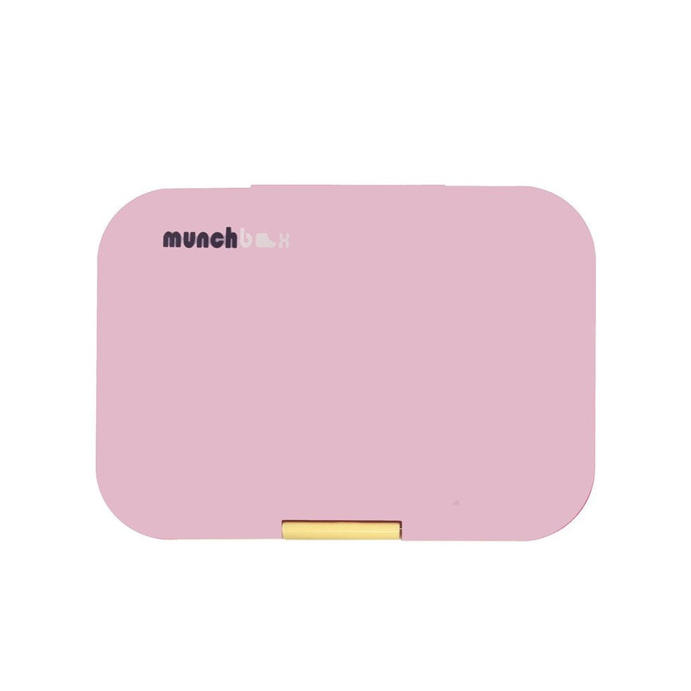 Munchbox Midi 5 Flamingo lunch box in pink with yellow latch