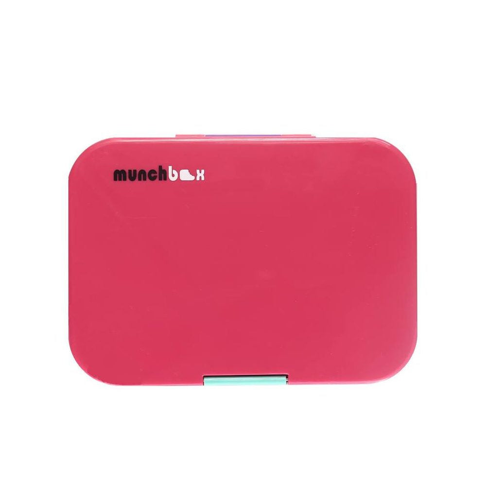 Munchbox Mini 4 Berry Blitz lunch box, pink plastic container by MUNCHBOX