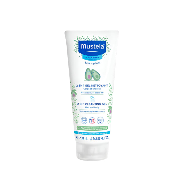 Mustela 2 in 1 Baby Cleansing Gel with Organic Avocado 200 mL - product image