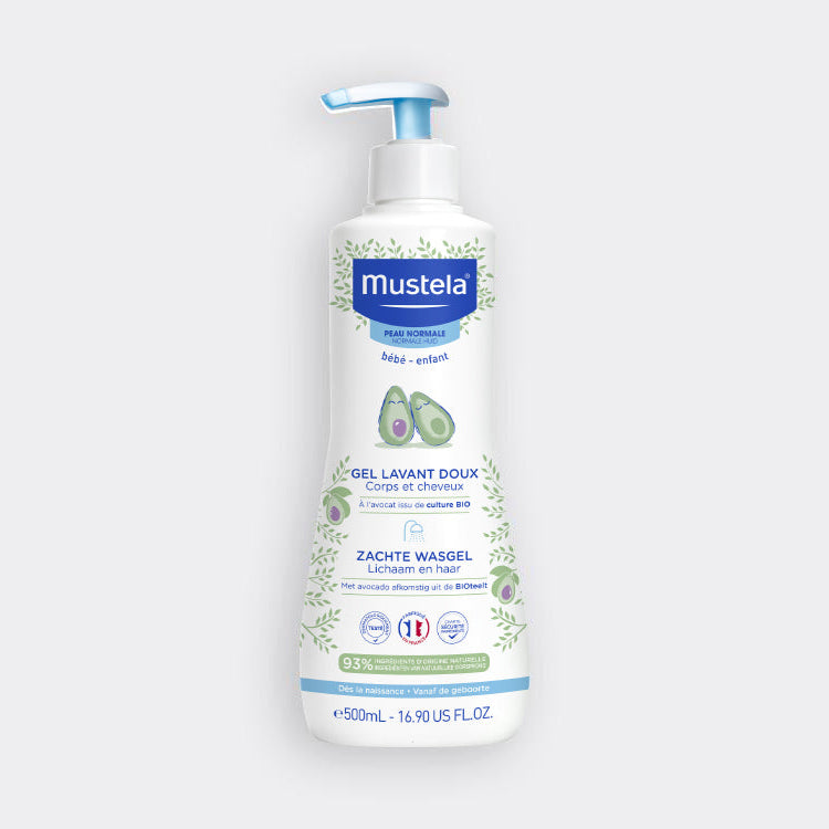 Mustela Gentle Baby Wash Gel with Organic Avocado 500 mL - front product view