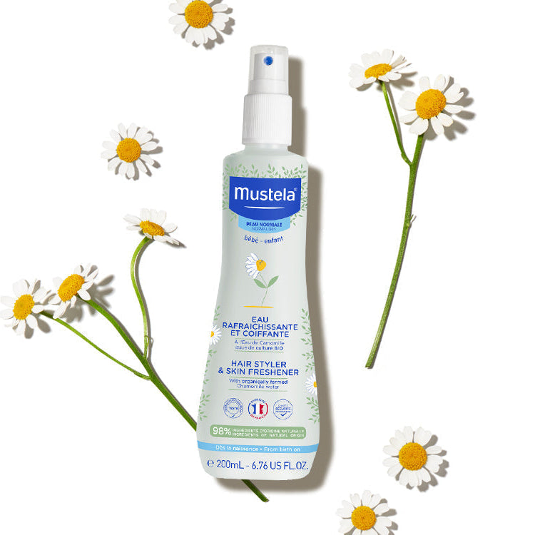 Mustela Baby Refreshing and Styling Water with Organic Chamomile Water 200 mL - product detail view