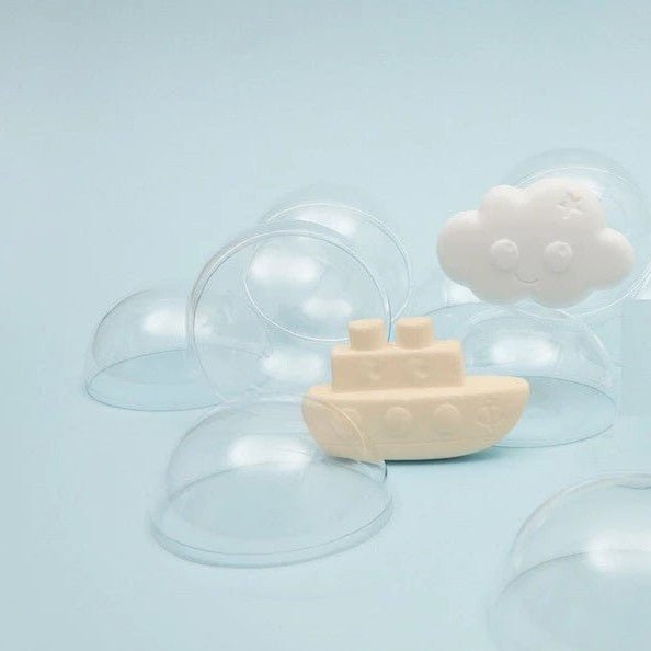 Nailmatic Organic Kids boat-shaped soap in beige, pineapple coconut scent