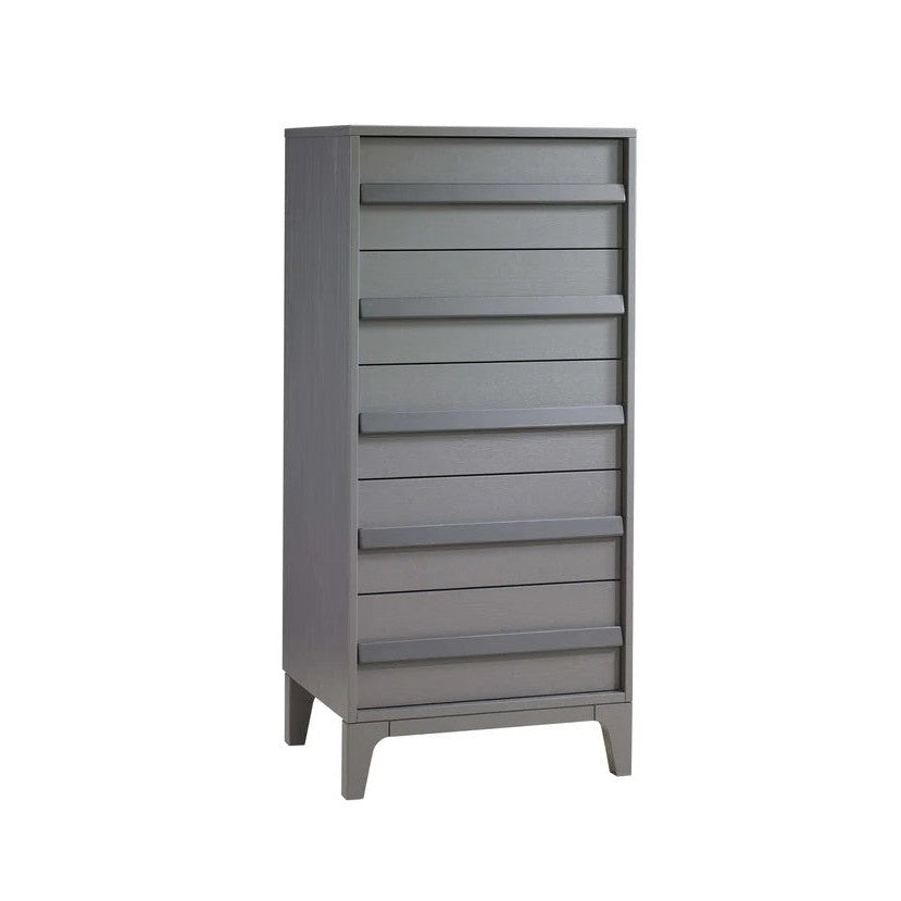 NATART Kyoto lingerie chest in gray wood with multiple drawers and tapered legs, GREENGUARD GOLD certified