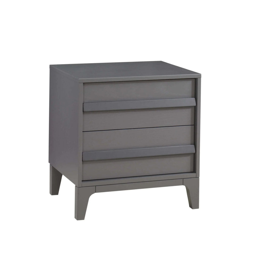 Natart Kyoto nightstand gray four-drawer bedside table with tapered legs for nursery use