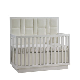 Natart Signature Series Como 4 In 1 Convertible Crib With Geometric Upholstered Panel