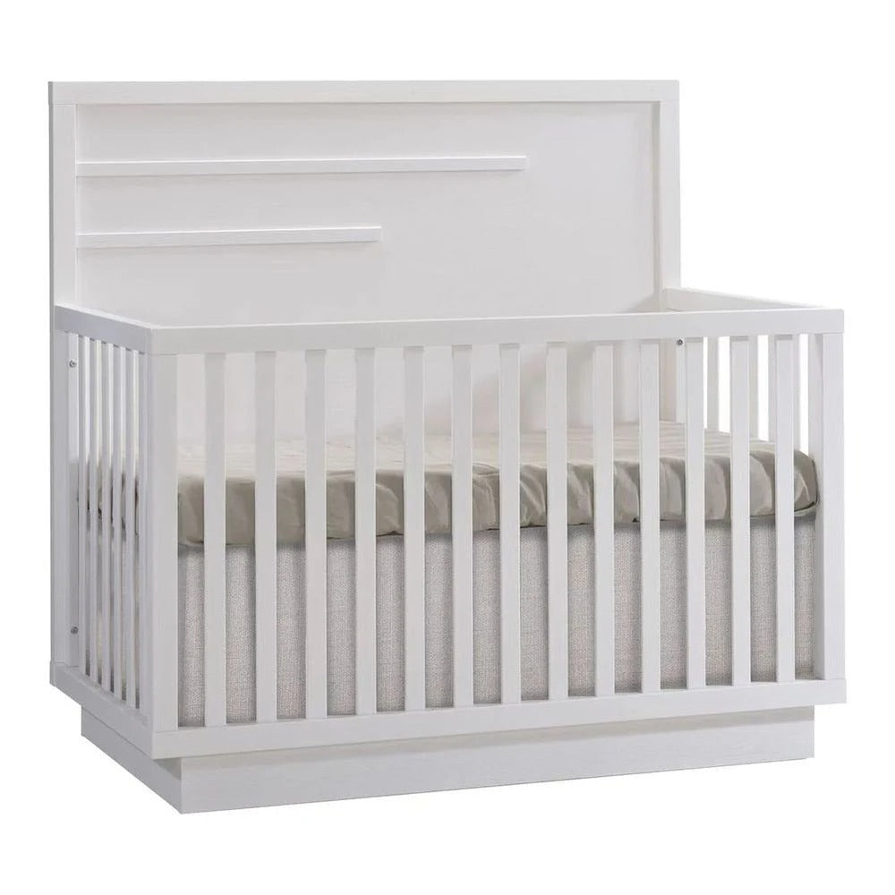 Crib NATART Como 4-in-1 convertible, white finish with horizontal molding