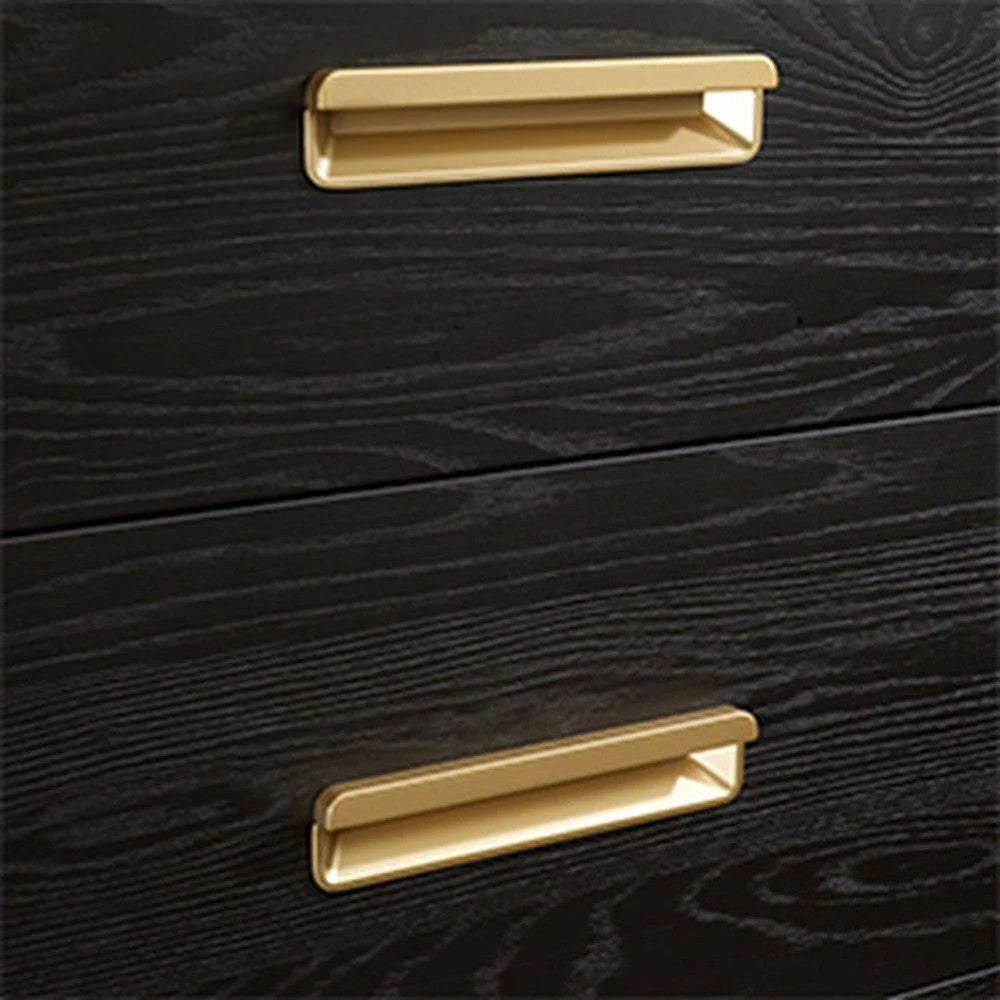 Natart Signature Series Palo 6-Drawer 65-Inch King Dresser shown in dark wood with gold pulls.