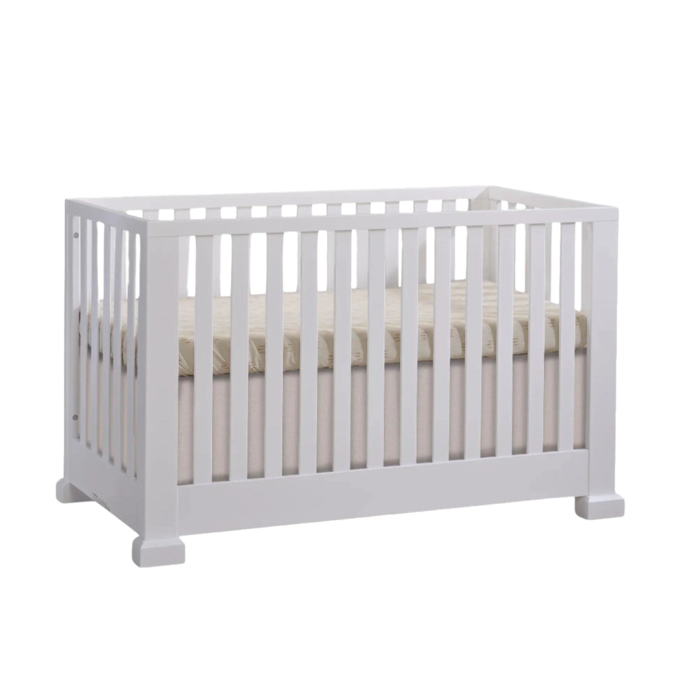 Natart Taylor Island crib in white wood with slatted sides by NATART